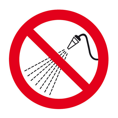 Mit Wasser spritzen verboten Folie selbstklebend 315 mm