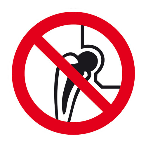 Verbot für Personen mit Metallimplantaten Kunststoff 315 mm