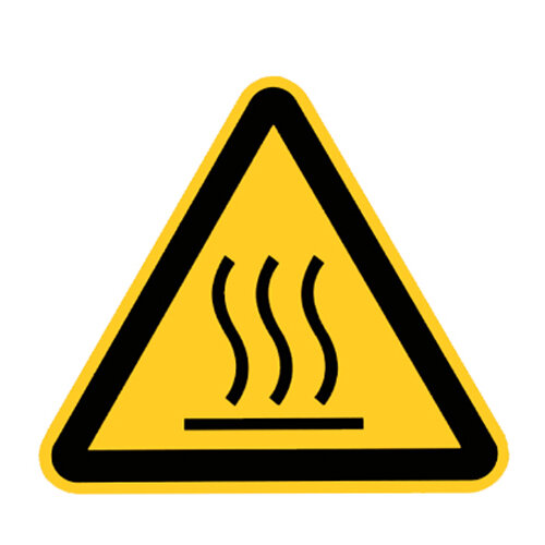 Warnung vor heißer Oberfläche Folie selbstklebend 315 mm