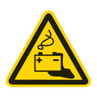 Warnung vor Gefahren durch Batterien Folie selbstklebend...