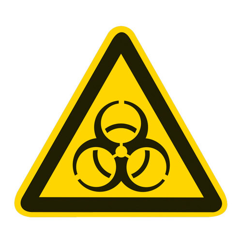 Warnung vor Biogefährdung Folie selbstklebend 100 mm