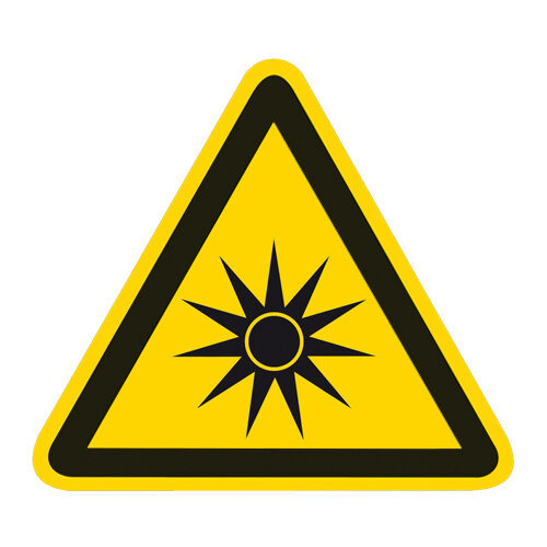 Warnung vor opitscher Strahlung Kunststoff 100 mm