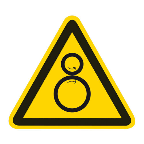 Warnung vor Einzugsgefahr Folie selbstklebend 100 mm