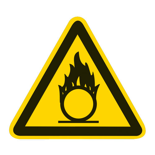 Warnung vor brandfördernden Stoffen Kunststoff 100 mm