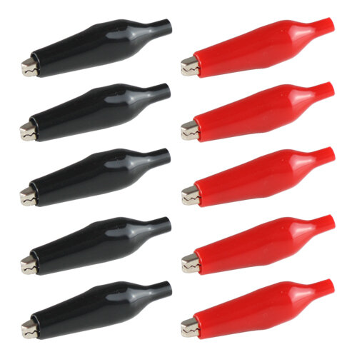 Set 10 x Krokodilklemme 20A 5 mm² 5x schwarz 5x rot
