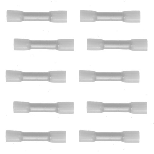 10 Stück Stoßverbinder mit Schrumpfschlauch weiss 0,1-0,5 qmm