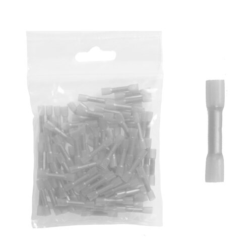 100 Stück Stoßverbinder mit Schrumpfschlauch weiss 0,1-0,5 qmm