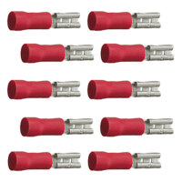 10 Stück Flachsteckhülse teilisoliert 2,8x0,5 rot