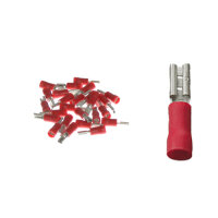 25 Stück Flachsteckhülse teilisoliert 2,8x0,5 rot