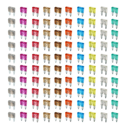 MINI Flachstecksicherungs Set - 100-teilig - KFZ Sicherung