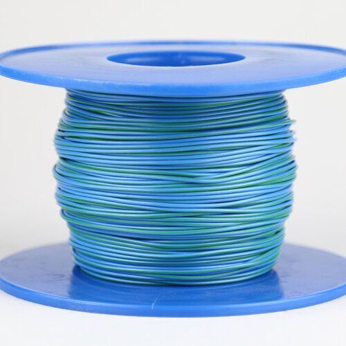 Kabel 1,0 qmm blau/grün 1m