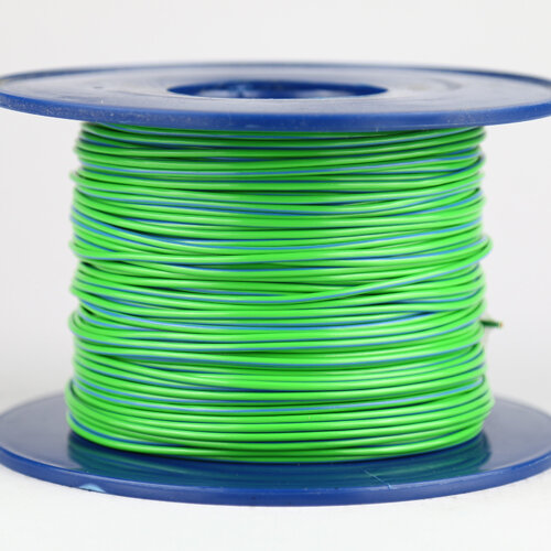 Kabel 1,0 qmm grün/blau 1m