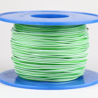 Kabel 1,0 qmm grün/weiss 1m