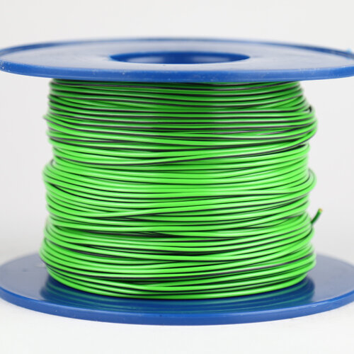 Kabel 1,0 qmm hellgrün/schwarz 1m