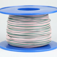 Kabel 1,0 qmm rosa/grün 1m