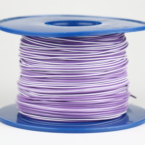 Kabel 1,0 qmm violett/weiss 1m