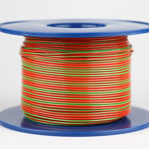Kabel 1,0 qmm rot/hellgrün 1m