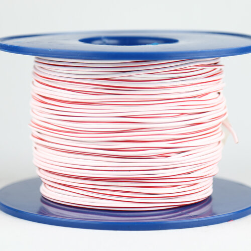 Kabel 1,0 qmm weiss/rot 1m