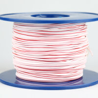 Kabel 1,0 qmm weiss/rot 1m
