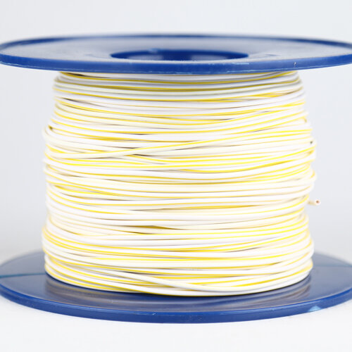 Kabel 1,0 qmm weiss/gelb 1m