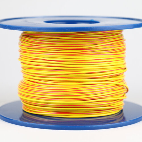 Kabel 1,0 qmm gelb/rot 1m