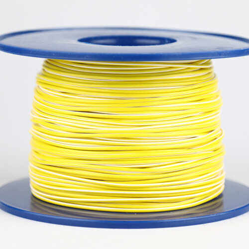 Kabel 1,0 qmm gelb/weiss 1m