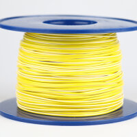 Kabel 1,0 qmm gelb/weiss 1m