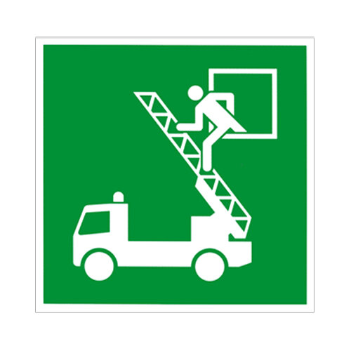 Notausgang - Rettungsfenster Folie selbstklebend 200 x 200 mm ISO