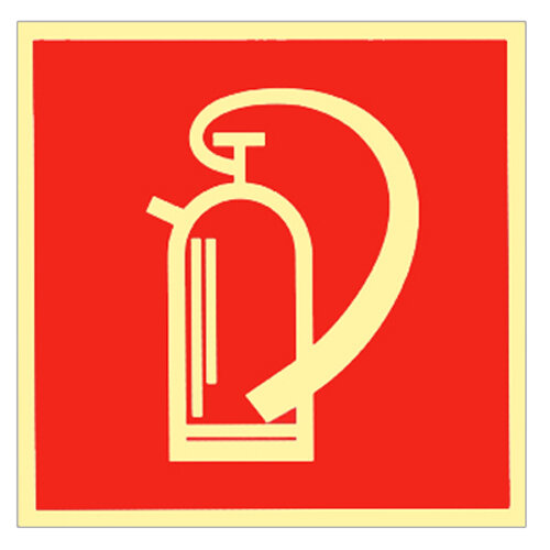 Feuerlöscher - Schild Kunststoff nachleuchtend 148 x 148mm