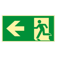 Rettungsweg links Folie nachleuchtend selbstklebend 297 x...