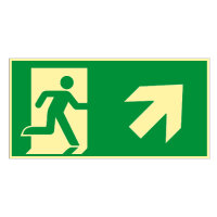 Rettungsweg rechts aufwärts Folie nachleuchtend...