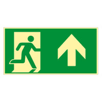 Notausgang geradeaus - Folie nachleuchtend selbstklebend...