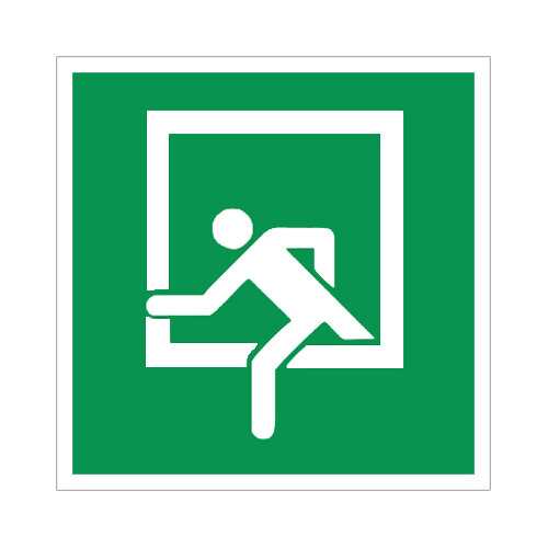 Notausgang - Rettungsfenster Folie selbstklebend 200 x 200 mm
