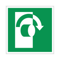 Notausgang - Tür Öffnen im Uhrzeigersinn Folie...