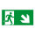 Rettungsweg Schild rechts abwärts Kunststoff 300x150 mm
