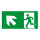 Rettungsweg Schild links aufwärts  Folie selbstklebend 300 x 150 mm