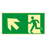 Rettungsweg Schild links aufwärts Kunststoff...