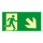 Rettungsweg Schild rechts abwärts Kunststoff nachleuchtend selbstklebend 300x150 mm