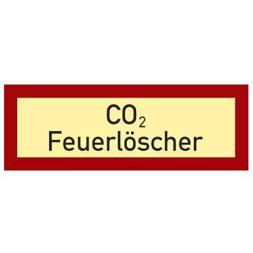 Co² Feuerlöscher Schild Kunststoff nachleuchtend selbstklebend 148 x 52 mm
