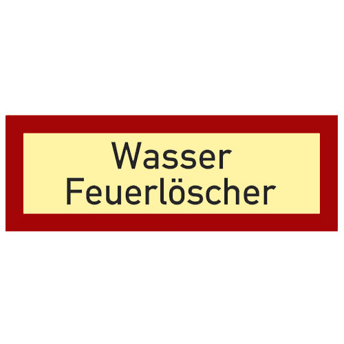 Wasser Feuerlöscher Schild Kunststoff nachleuchtend selbstklebend 148 x 52 mm