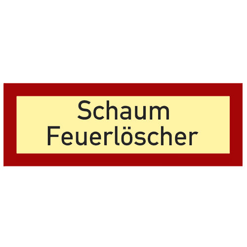 Schaum Feuerlöscher Schild Kunststoff nachleuchtend selbstklebend 148 x 52 mm