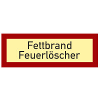 Fettbrand Feuerlöscher Schild Kunststoff...