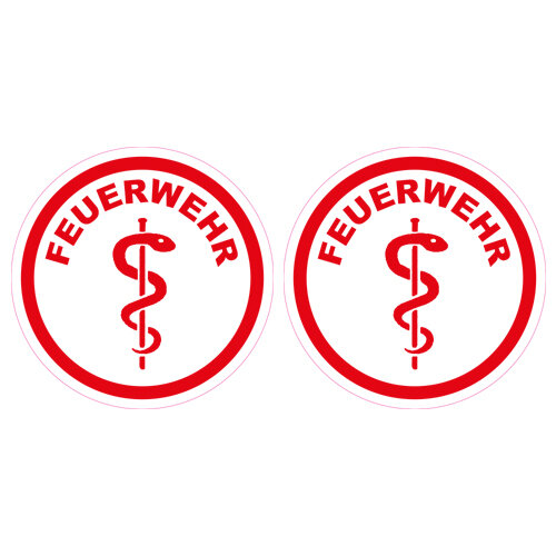 2 Stck Helmaufkleber Feuerwehr