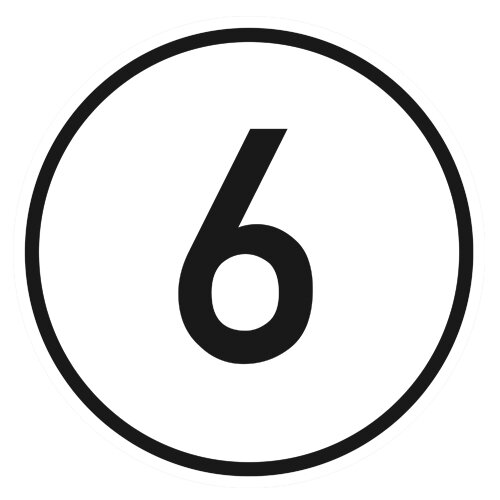 Geschwindigkeits-Aufkleber 6 km/h StVZO § 58, Folienaufkleber, ø 20 cm