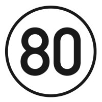 Geschwindigkeits-Aufkleber 80 km/h StVZO § 58,...