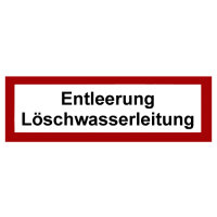 Entleerung Löschwasserleitung Folie 210 x 74 mm