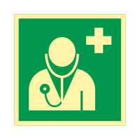 Arzt Kunststoff nachleuchtend selbstklebend 150 x 150 ISO...