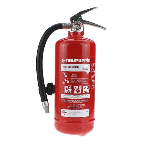 FLN Neuruppin Auto-Feuerlöscher 2 kg Dauerdruck Schlauch mit KFZ-Halter