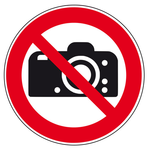 Fotografieren verboten Folie selbstklebend 100 mm