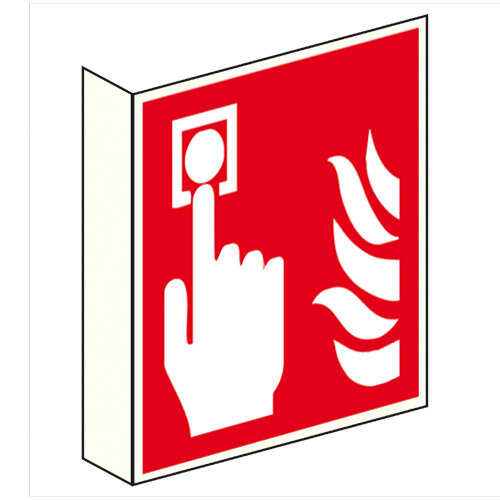 Brandmelder manuell ISO Fahnenschild Kunststoff 200 x 200 mm